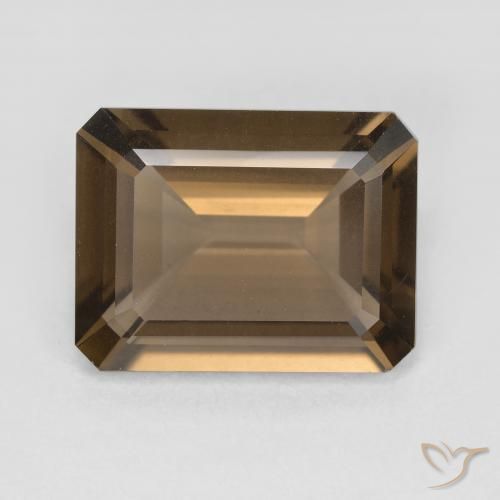 5.32ct طبيعي بنى دافئ كوارتز سموكى, قص الزمرد, VVS-VS