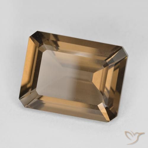 كوارتز سموكى بنى دافئ طبيعي، ثمانى / قصة زمرد، 5.32 قيراط، VVS-VS