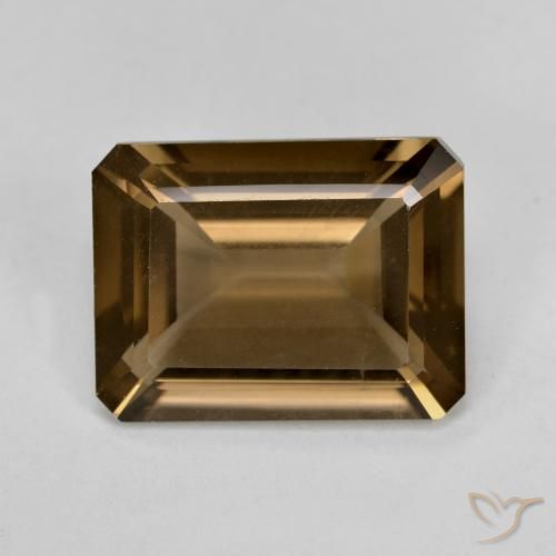 5.22ct طبيعي بنى داكن-متوسط كوارتز سموكى, قص الزمرد, VVS-VS