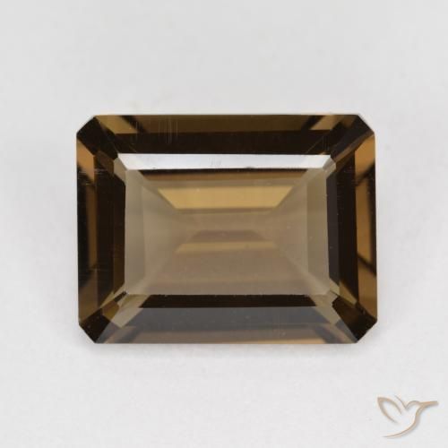5.37ct طبيعي بنى خبز الزنجبيل كوارتز سموكى, قص الزمرد, VVS-VS