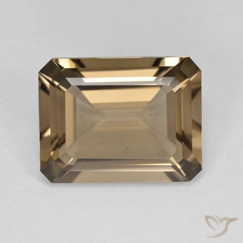 5.51ct طبيعي بنى فاتح-متوسط كوارتز سموكى, قص الزمرد, VVS-VS