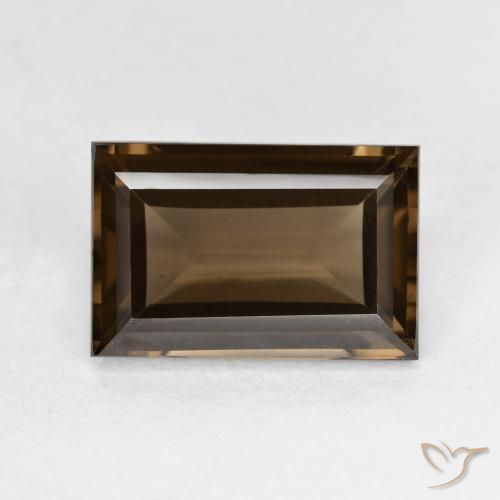 3.67ct طبيعي بنى الجوزية كوارتز سموكى, باجيت, VVS
