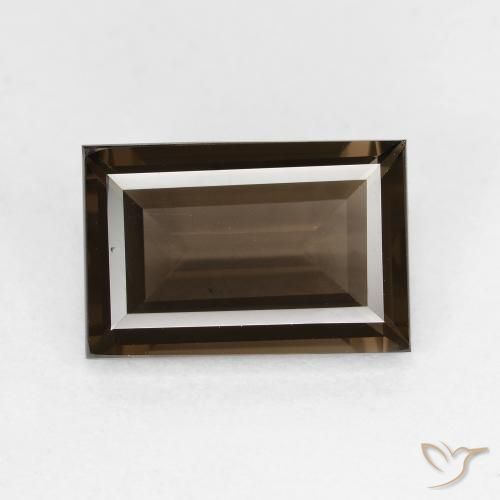 3.45ct طبيعي بني غامق كوارتز سموكى, باجيت, VVS-VS