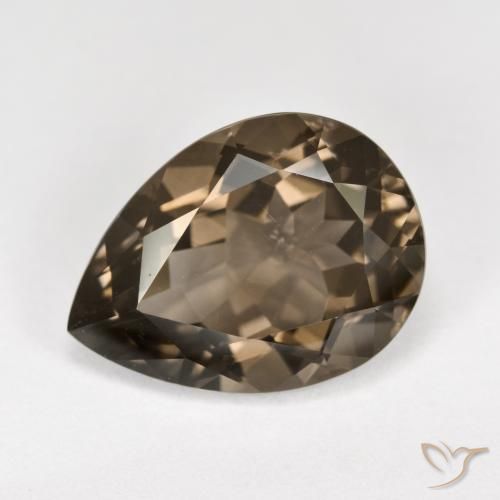 6.19ct طبيعي بنى دافئ كوارتز سموكى, شكل الكمثرى, VVS-VS