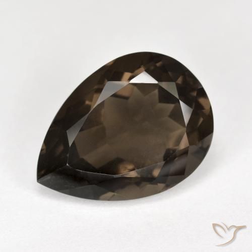6.48ct طبيعي بنى كوارتز سموكى, شكل الكمثرى, قليلا جدا