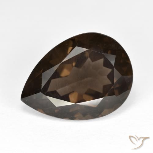 6.71ct طبيعي بنى كوارتز سموكى, شكل الكمثرى, VVS-VS