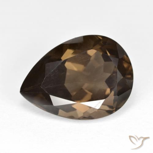 6.51ct طبيعي بنى شيكولاتى كوارتز سموكى, شكل الكمثرى, VVS-VS