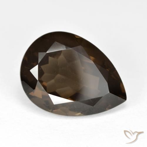 6.79ct طبيعي بنى متوسط كوارتز سموكى, شكل الكمثرى, VVS-VS