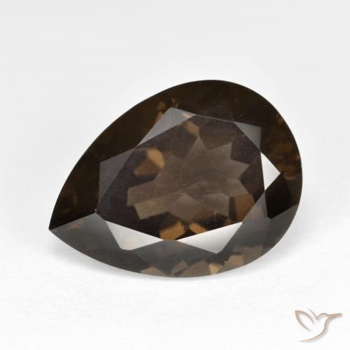 6.29ct طبيعي بنى كوارتز سموكى, شكل الكمثرى, VVS-VS
