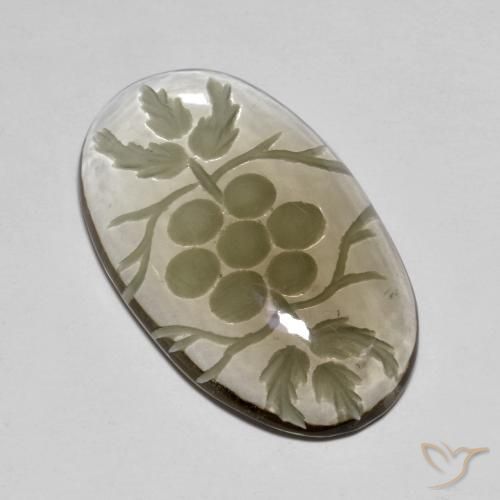 28.18ct طبيعي بنى فاتح جدا كوارتز سموكى, بيضوي, شفاف