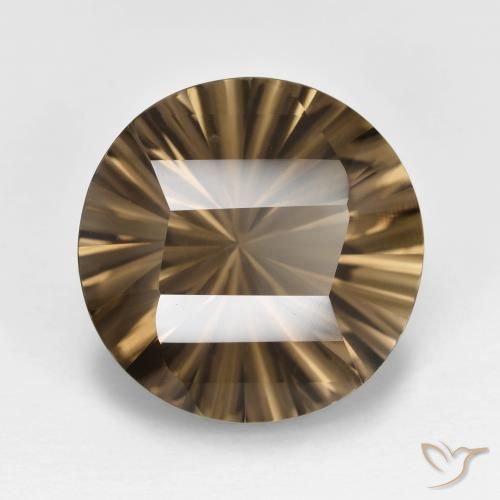 7.77ct طبيعي بنى فاتح-متوسط كوارتز سموكى, دائري, VVS-VS