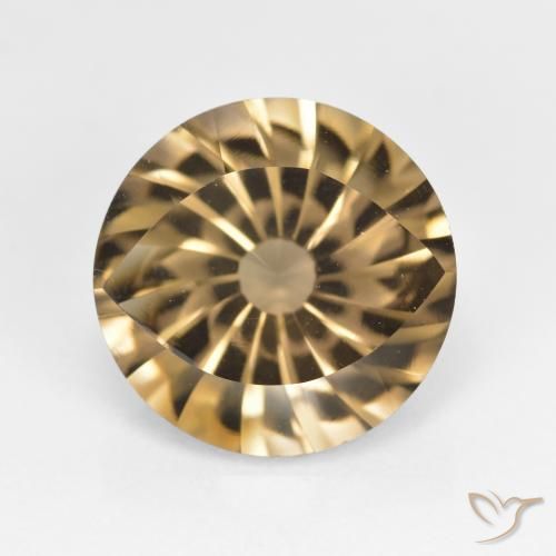 5.43ct طبيعي بنى فاتح-متوسط كوارتز سموكى, دائري, VVS