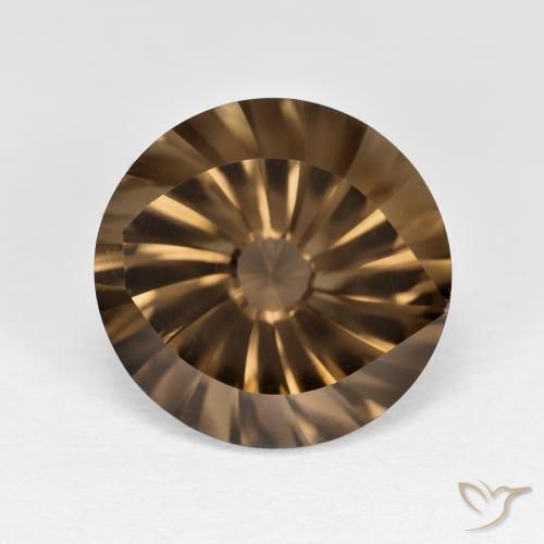 5.05ct طبيعي بنى دافئ كوارتز سموكى, دائري, قليلا جدا