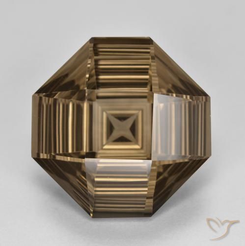 13.25ct طبيعي بنى فاتح-متوسط كوارتز سموكى, قص الزمرد, VVS