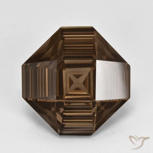 6.25ct طبيعي بني غامق كوارتز سموكى, قص الزمرد, VVS-VS