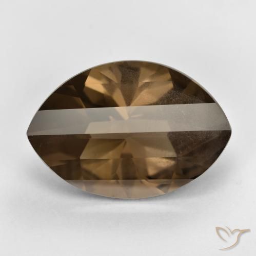 9.76ct طبيعي بنى دافئ كوارتز سموكى, ماركيز, قليلا جدا