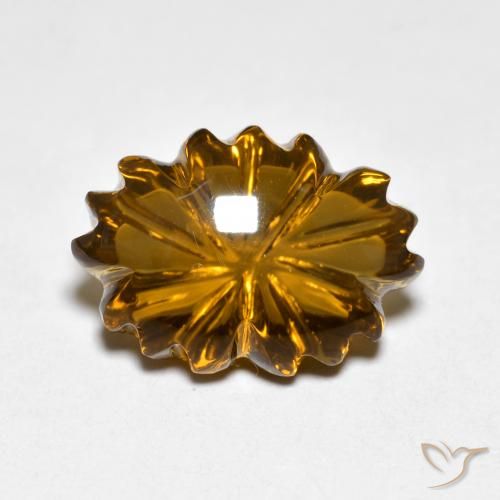 6.51ct طبيعي بنى فاتح-متوسط كوارتز سموكى, قص وردة, شفاف