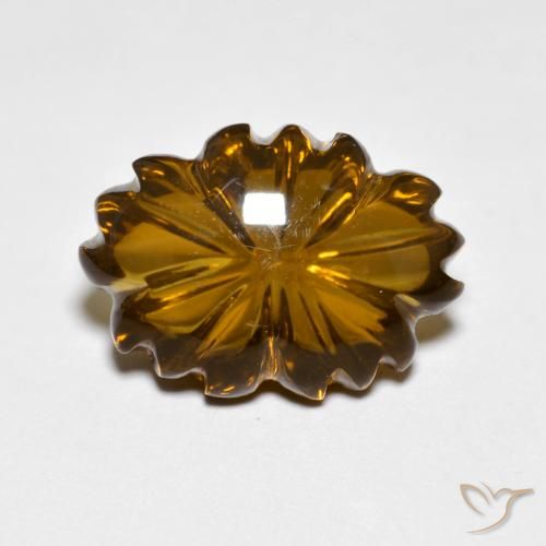 6.24ct طبيعي بنى دافئ كوارتز سموكى, قص وردة, شفاف