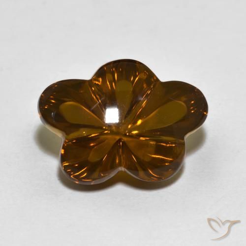 6.29ct طبيعي بني غامق كوارتز سموكى, قص وردة, شفاف