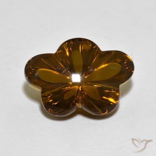 6.11ct طبيعي بني غامق كوارتز سموكى, قص وردة, شفاف