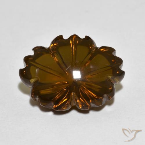 9.44ct طبيعي بني غامق كوارتز سموكى, قص وردة, شفاف