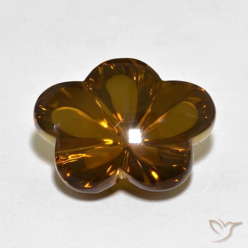 10.13ct طبيعي بنى دافئ كوارتز سموكى, قص وردة, شفاف