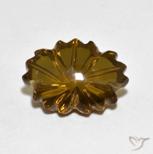 6.02ct طبيعي بنى دافئ كوارتز سموكى, قص وردة, شفاف