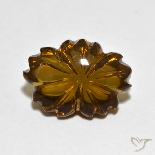 6.56ct طبيعي بنى دافئ كوارتز سموكى, قص وردة, شفاف