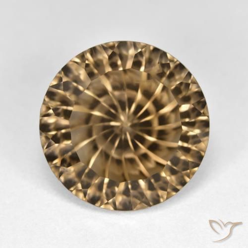 8.44ct طبيعي بنى فاتح-متوسط كوارتز سموكى, دائري, قليلا جدا