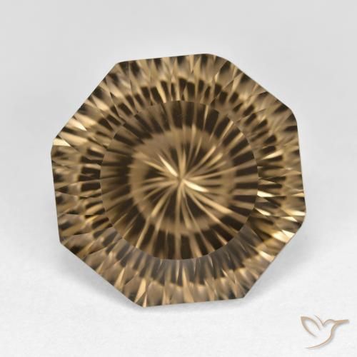 11.59ct طبيعي بنى الفهوة فاتح كوارتز سموكى, قص الزمرد, VVS