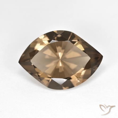 6.45ct طبيعي بنى دافئ كوارتز سموكى, ماركيز, VVS-VS