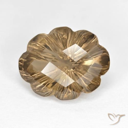 6.82ct طبيعي بنى ترابى فاتح كوارتز سموكى, قص وردة, VVS-VS