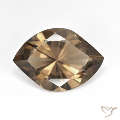 6.89ct طبيعي بنى فاتح-متوسط كوارتز سموكى, ماركيز, VVS