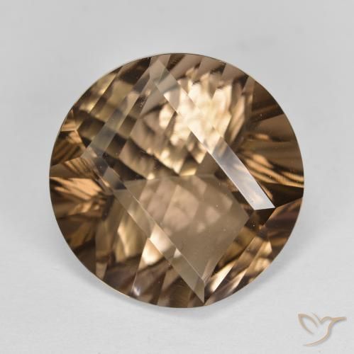9.93ct طبيعي موكا فاتح كوارتز سموكى, دائري, VVS-VS
