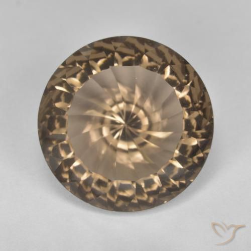 7.92ct طبيعي بنى فاتح-متوسط كوارتز سموكى, دائري, VVS-VS