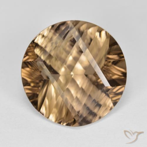 9.97ct طبيعي موكا فاتح كوارتز سموكى, دائري, VVS
