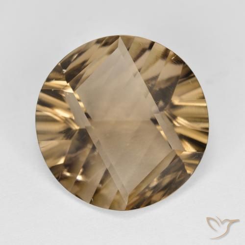 9.26ct طبيعي بنى دافئ كوارتز سموكى, دائري, VVS-VS