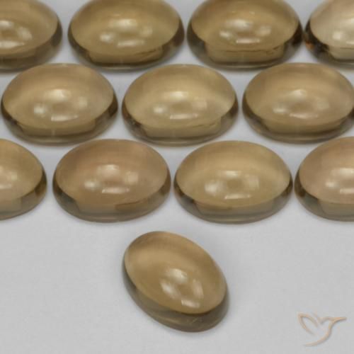 0.57ct طبيعي بنى دافئ كوارتز سموكى, بيضوي, شفاف