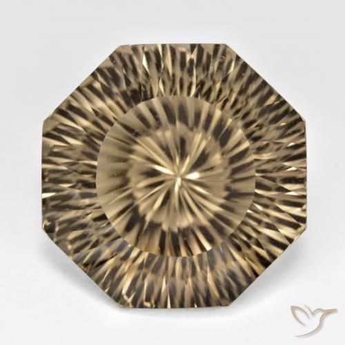 18.50ct طبيعي بنى ترابى فاتح كوارتز سموكى, قص الزمرد, VVS-VS