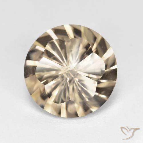5.28ct طبيعي بنى خشبى كوارتز سموكى, دائري, VVS-VS
