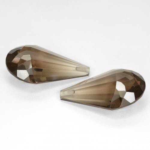 أحجار كوارتز سموكى بنى دافئ طبيعية، بريوليت، VVS، وزنها 29.20 قيراط