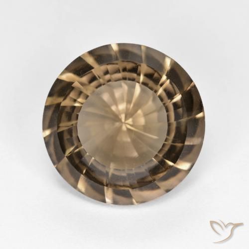 5.45ct طبيعي بنى دافئ كوارتز سموكى, دائري, VVS
