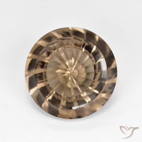 5.41ct طبيعي موكا فاتح كوارتز سموكى, دائري, VVS