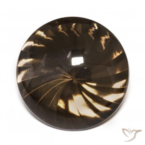 12.28ct طبيعي بنى متوسط كوارتز سموكى, دائري, شفاف