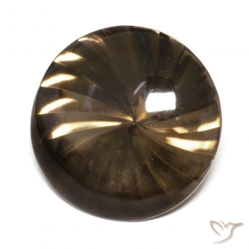 10.52ct طبيعي البني الفاتح كوارتز سموكى, دائري, شفاف