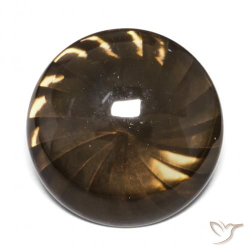 12.95ct طبيعي بنى خبز الزنجبيل كوارتز سموكى, دائري, شفاف