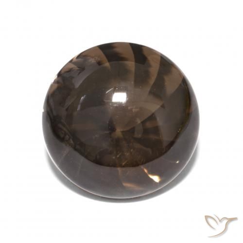 6.16ct طبيعي بنى العنبر كوارتز سموكى, دائري, شفاف