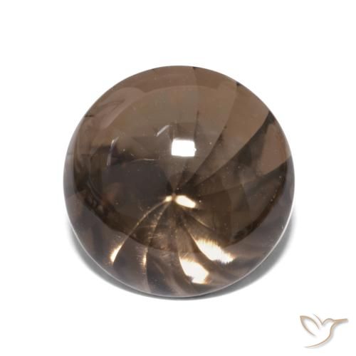 5.51ct طبيعي بنى داكن-متوسط كوارتز سموكى, دائري, شفاف