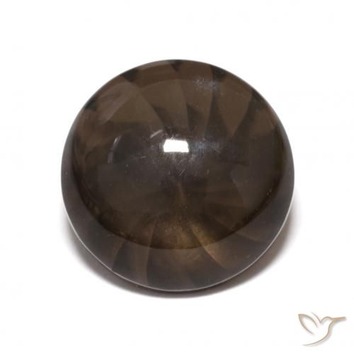 6.18ct طبيعي بنى العنبر كوارتز سموكى, دائري, غير شفاف