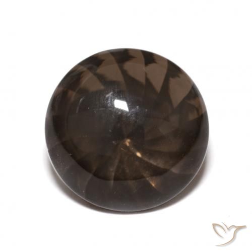 5.78ct طبيعي بني غامق كوارتز سموكى, دائري, شفاف